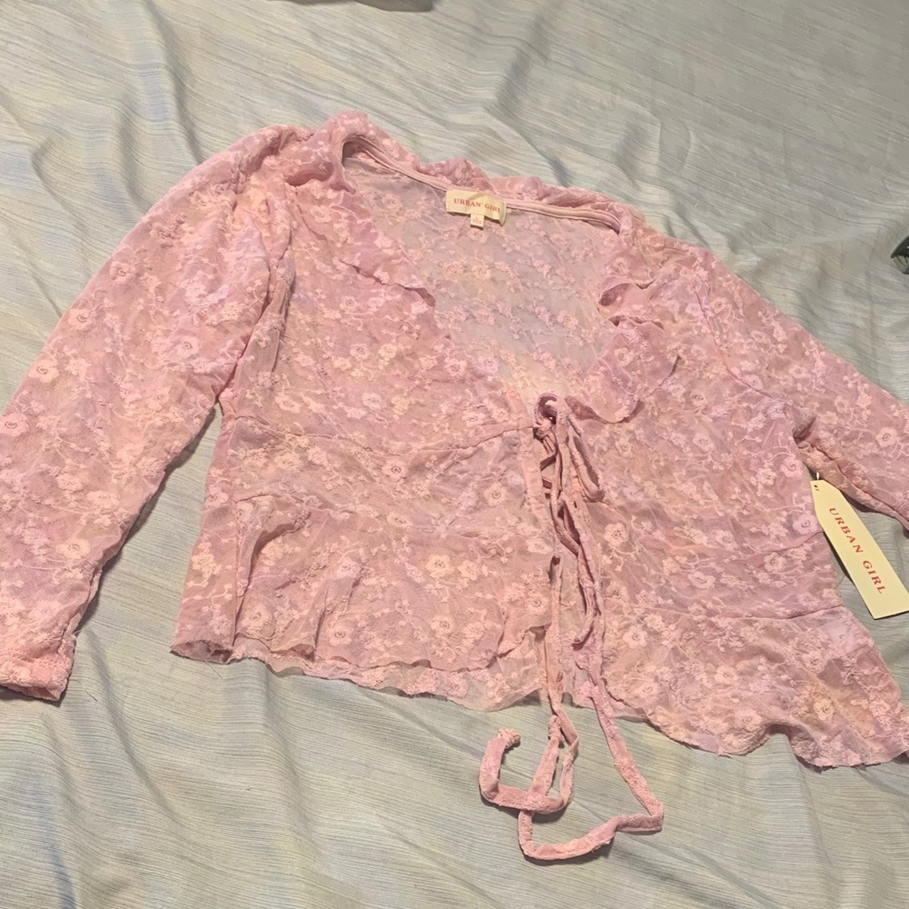 Light Pink Floral Sheer Blouse